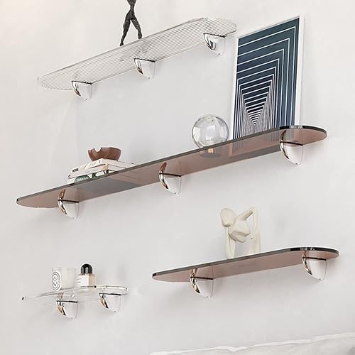 Miniatura 2 de NABEIM Estantes flotantes acrílicos transparentes montados en la pared, estante de repisa de pared, estantes de almacenamiento decorativos, estante