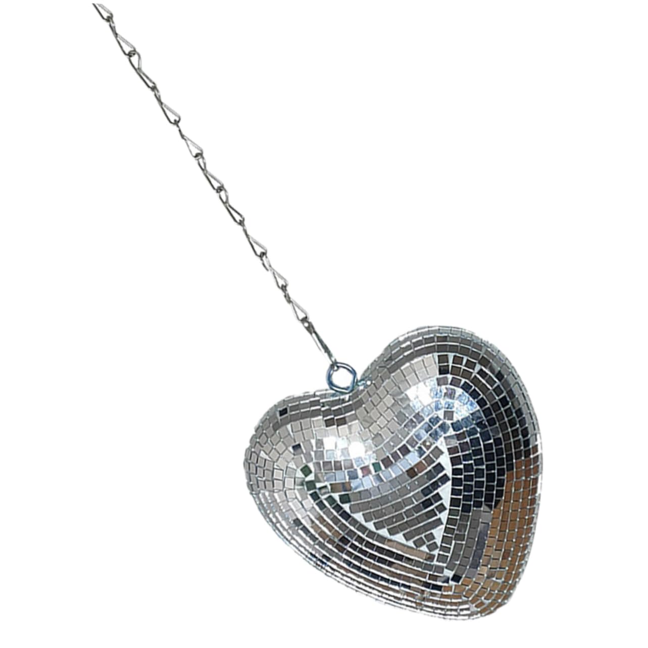 GAROZATION Heart Shaped Disco Ball Hanging Mirror Reflective Decorative Hanging Disco Ball for Disco Party Decorations and Festive Events Finish