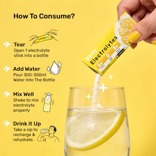 Image of What's Up Wellness Daily Electrolytes Powder - Punchy Lime Flavour | Zero Added Sugar | Instant Hydration - Sodium, Potassium, Magnesium & Zinc | Vegan | 15 Sachets