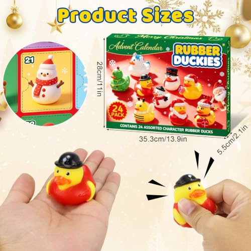 Advent Calendar 2026 Christmas Duck, 24 pcs Rubber Ducks 24 Days of Christmas Countdown Calendar, Surprise Christmas Gift for Kids Toddlers — view 4