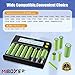 MiBOXER 18650 Battery Charger, 8-Bay Smart Charger with Automatic LCD Display, Fast Charge Rechargeable Li-ion LiFePO4 Ni-MH Ni-Cd AA AAA C 21700 26650 13650 16340 18350 18700 RCR123