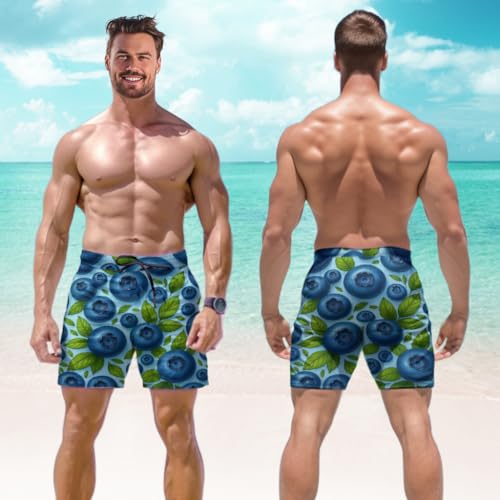 Tropical Fruit Men Swim Trunks - Tropical Summer Men's Summer Quick-Dry Swim Shorts with Pockets Series 193