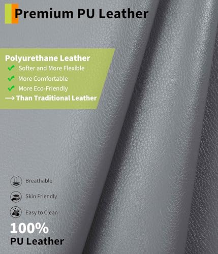Image of GarveeHome Oversized Recliner Chair - PU Leather Manual Recliner for Adults, Lazy Chair with 1.5X Sponge Comfort Arm and Back for Living Room, Bedroom