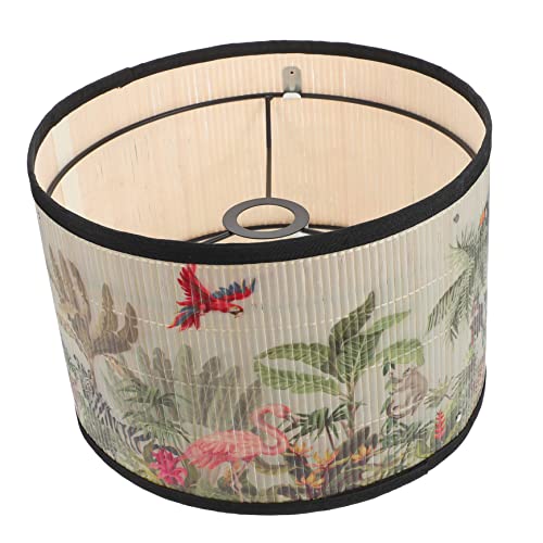 Uonlytech Accesorios Japoneses 1Pc E27 Pantalla De Decoración Asiática Para El Hogar Clip-On Fitter Lámpara Pantallas Luz Colgante Pantalla Hierro Forjado Lámpara De Pie Tambor Grande