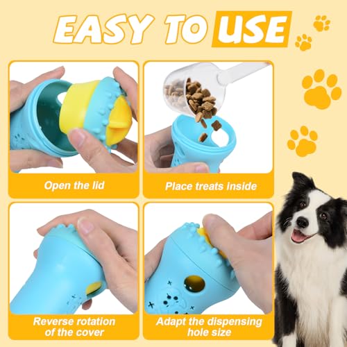 Qoosea Juguete Interactivo para Perros Alimentador Lento para Perro, Juguete Inteligente para Perros Bola de Rompecabezas con Dispensador de Golosinas, Juguete para Perro Pequeños Medianos Grandes - imagen 6