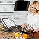 comfoyar Buchständer zum Lesen Verstellbarer, Faltbar Buchhalter mit 360° Drehfuß und Elastischen Seitenklammern, Holz Kochbuch Display Ständer für Lehrbuch Rezept Tablette Laptop Büro Musik Partitur