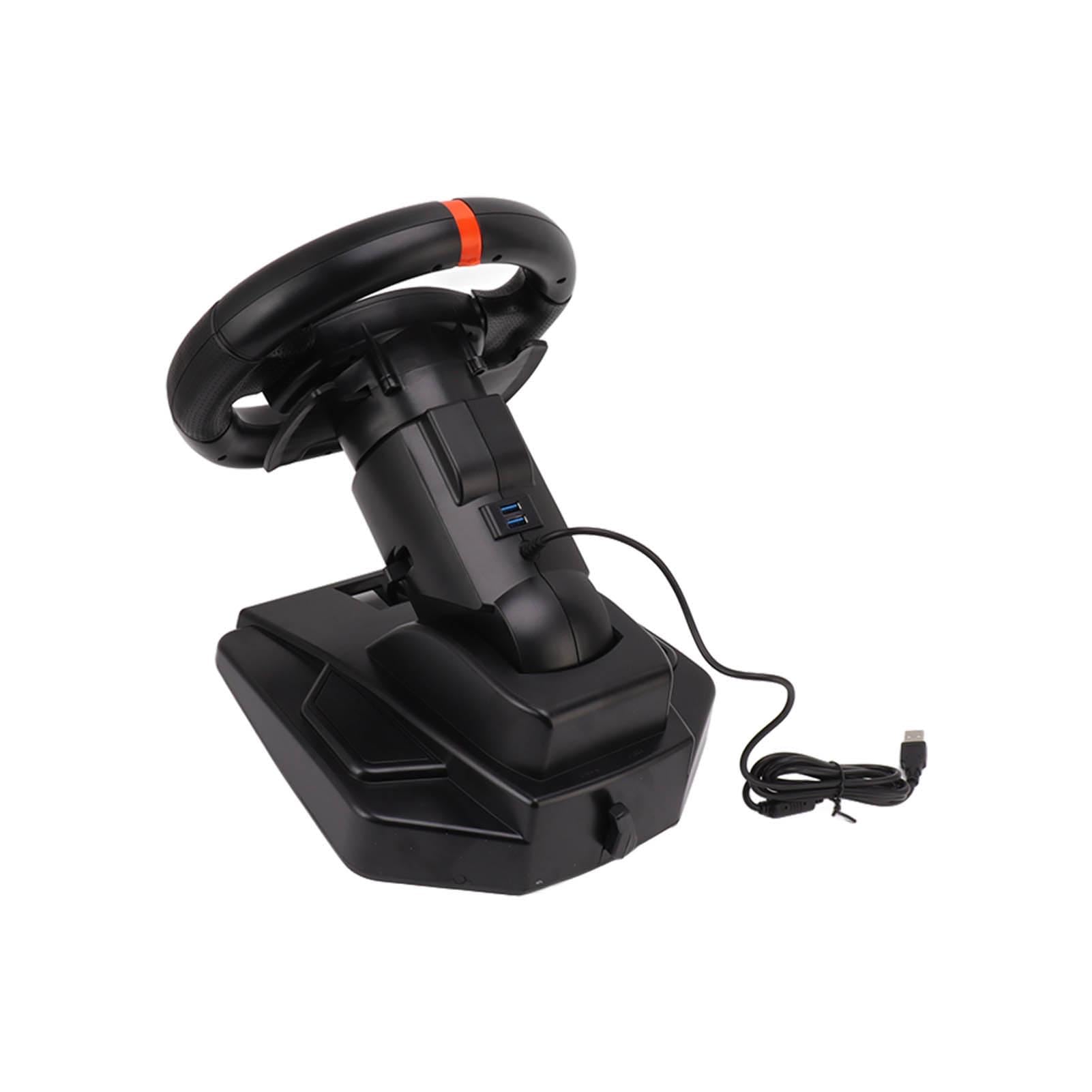 RiToEasysports Volanti da Gioco, Plug And Play Volante per PC USB da 180 Gradi con Pedali per 360 PC per Motori Completi per Switch Motori Elettrici e Parti Accessori per