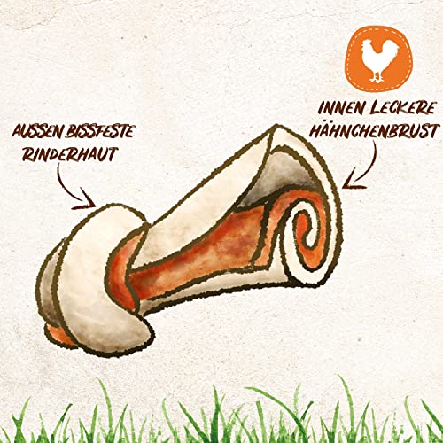 8in1 Delights Chicken Knochen XS - gesunde Kauknochen für mini Hunde, hochwertiges Hähnchenfleisch eingewickelt in Rinderhaut, 7 Stück