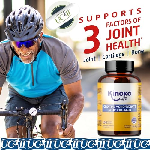 Creatine Monohydrate 3000 mg avec UC-II Collagène 180 gélules. Monohydrate de Créatine Micronisée Pure. Creatine gélules pour Articulations et Musculation. Pre Workout, Preworkout – Image 4