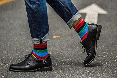 Comfortabel ademend comfort heren kalfsokken herfst en winter modellen gekamd katoen gestreepte business mannen lange buis katoenen sokken E modellen 3 paar - Afbeelding 5