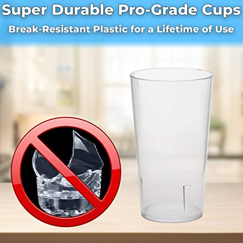 Restaurant Grade BPA Free 12oz Clear Plastic Cup 24pk. Break Resistant Drinking Glasses. Reusable, Stackable & Shatterproof. Best Drink Tumblers for Cafe, Party & Catering Supplies (Clear, 24) - Image 3