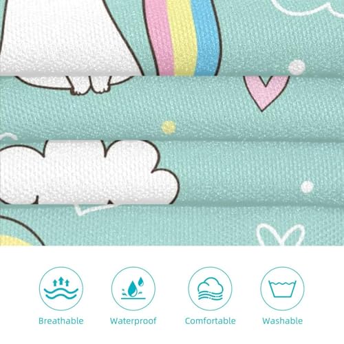 Tablier de cuisine multicolore avec 4 broches et motif chat licorne - 3