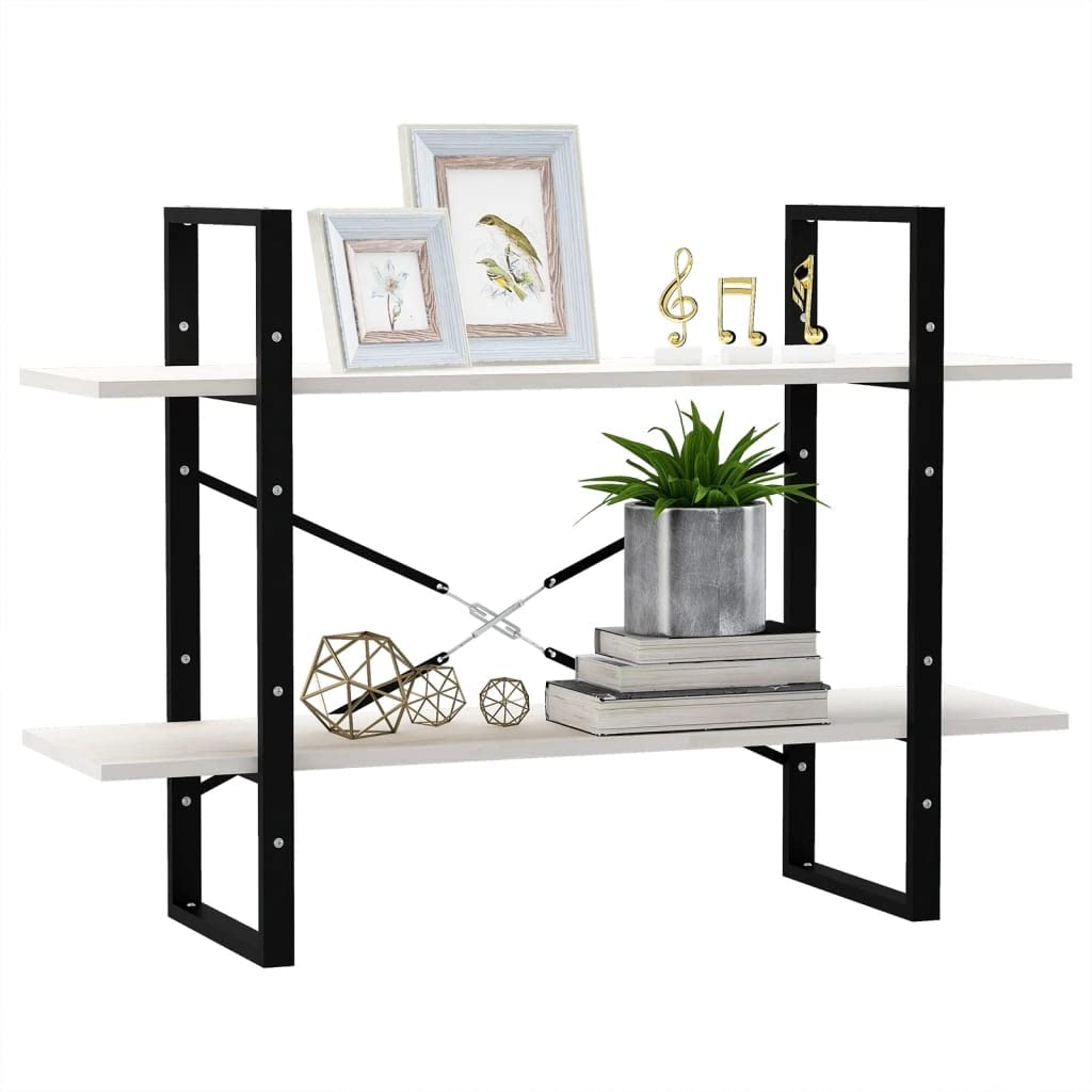 Bücherschrank Kiefer Massivholz 100x30x70 cm, Bücherregal mit 2 Ablagen in Weiß, Standregal für Bücher und Dekoration, pflegeleicht mit feuchtem Tuch