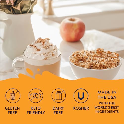 Image of Jordan's Skinny Mixes Sugar Free Coffee Syrup, Holiday Apple Crisp Coffee Flavoring Syrup, Zero Calorie Drink Mix for Lattes, Baking, Protein Shake, Dairy & Gluten Free, Kosher, 25.4 Fl Oz