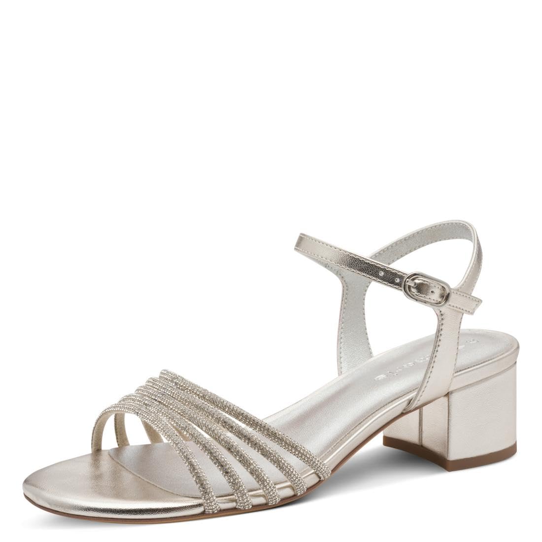 Tamaris Women’s sandal with block heel metallic 7.5 UK
