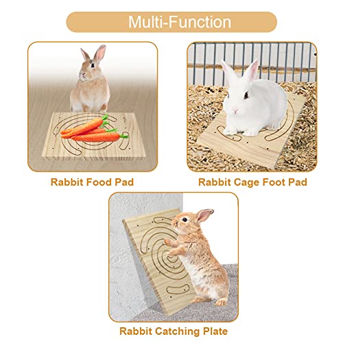Image of Litewoo Rabbit Scratch Board Foot Pad Mat Chew Toy Grinding Claws Teeth Natural Wood for Small Animal Rabbit Hamster Chinchilla Guinea Pig Ferret Gerbil Bunny Rat Cage Accessories (A)