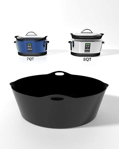 Ziimlpo Revestimientos de silicona para olla de cocción lenta Crock-Pot de 7 a 8 cuartos de galón ovalada, reutilizable, apto para lavavajillas,