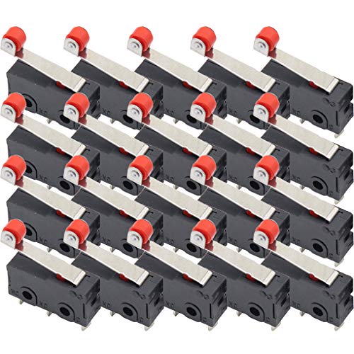 F-blue 20pcs finecorsa Roller Mini Micro Limit Switch Router CNC di CNC Stampante 3D Braccio di Leva Interruttore KW12