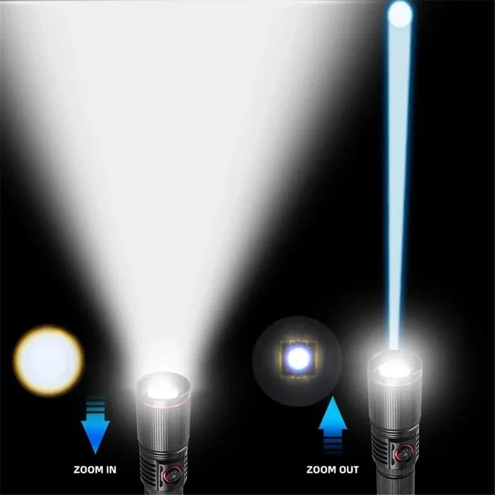 30W Zoom High LED Power latarka USB akumulatorowa latarka taktyczna lampa kempingowa Outdoor polowanie wędkarstwo oświetlenie spacerowe latarnia(No battery)