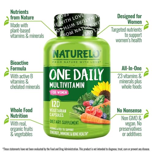 NATURELO One Daily Multivitamin for Women w/Vitamin B12, 120 Count - Image 2
