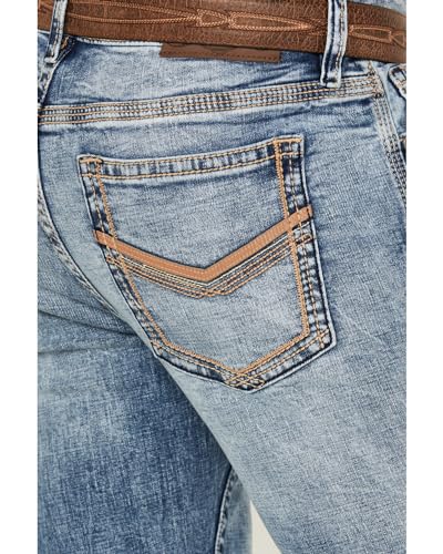 Cody James Men's Core Clover Leaf Light Wash Stretch Slim Straight Jeans - Ccho19j264