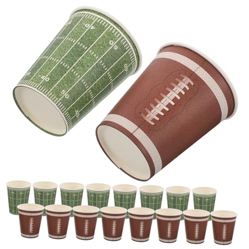 Parliky 72個フットボール紙コップ ラグビーテーマ使い捨てスポーツカップ 誕生日 ゲームデイパーティー用品 多用途フットボールスナック用