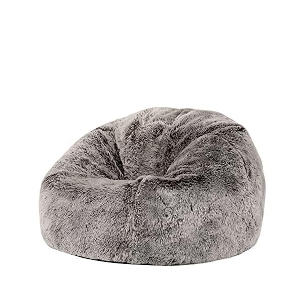 icon Childrens Faux Fur Bean Bag Chair - Large, 65cm x 45cm, Luxurious Furry Living Room Kids Bean Bags - Image 4