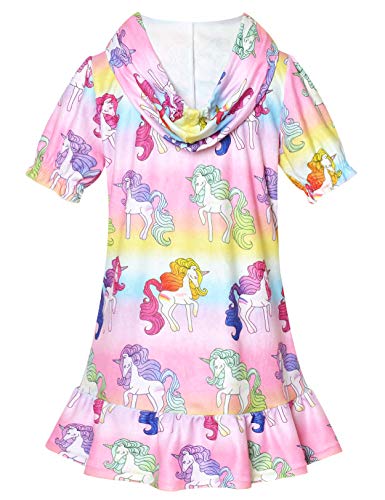 Image of CHILDRENSTAR Girls Swim Coverups Terry Swimsuit Cover-Up Hooded Zip-Up Beach Robe
