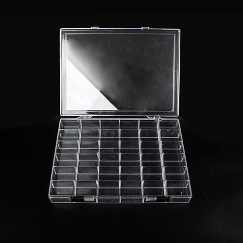 Miniatura 3 de Caja organizadora de plástico transparente de 36 rejillas, contenedor de almacenamiento para manualidades para organizador de cuentas, arte para