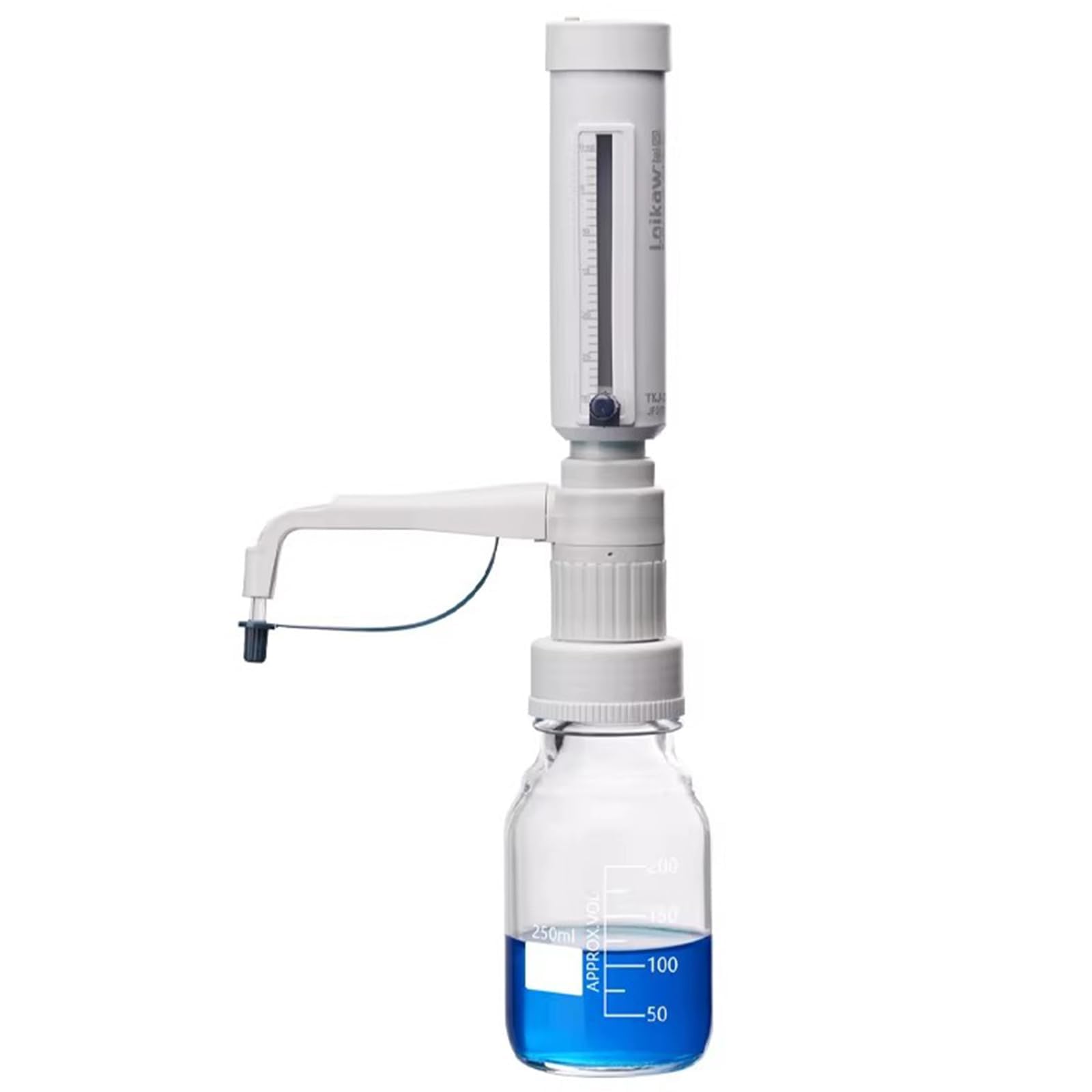Bureta líquida de laboratorio con dispensador superior de botella, manipulación de líquidos reactivos, pruebas de investigación de laboratorio, botella de vidrio de borosilicato de 500 ml