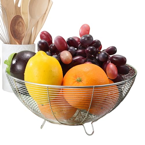 Tazón Para Servir Para Fruta - Tazón De Fruta De Alambre De Acero Inoxidable | Cesta De Fruuta | Tazónn De Frutas Elegantes Para Mostrador De Cocina, Mesa De Comedor, Almacenamiento De Cocina,