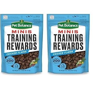 Pet Botanics 4 oz. Pouch Training Rewards Mini Soft & Chewy, Chicken Flavor, with 200 Treats Per Bag, The Choice of Top Trainers (Pack of 2)