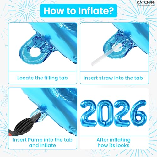 Image of Blue Graduation Decorations 2026 | Giant, 42 Inch, Foil 2026 Graduation Balloons Class of 2026 Decorations | Blue 2026 Balloons Number, Graduation Party Decorations | Prom Decorations 2026, Katchon