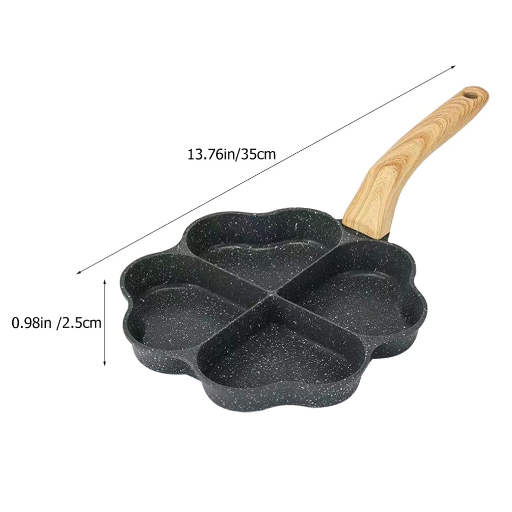 Egg Omelette Pan Skillet for Breakfast, Heart Shape Egg Frying Pancake Pan with Handle, Suitable for Gas Stove & Induction Cookware, Easy to Clean