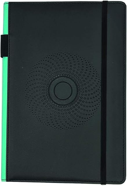 EJRange A5 Notebooks - Note Pad Lined Paper Journal A5 Hardback Notebook for Writing and Note Taking, Includes Pen Holder, Bookmark, Pocket 192 Pages (Black)