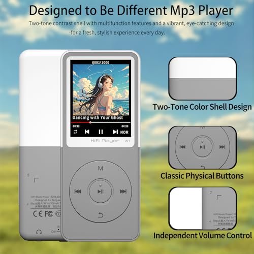 MP3 Player with Bluetooth 5.3, 1.8" Screen, Color-Block Music Player - image 7