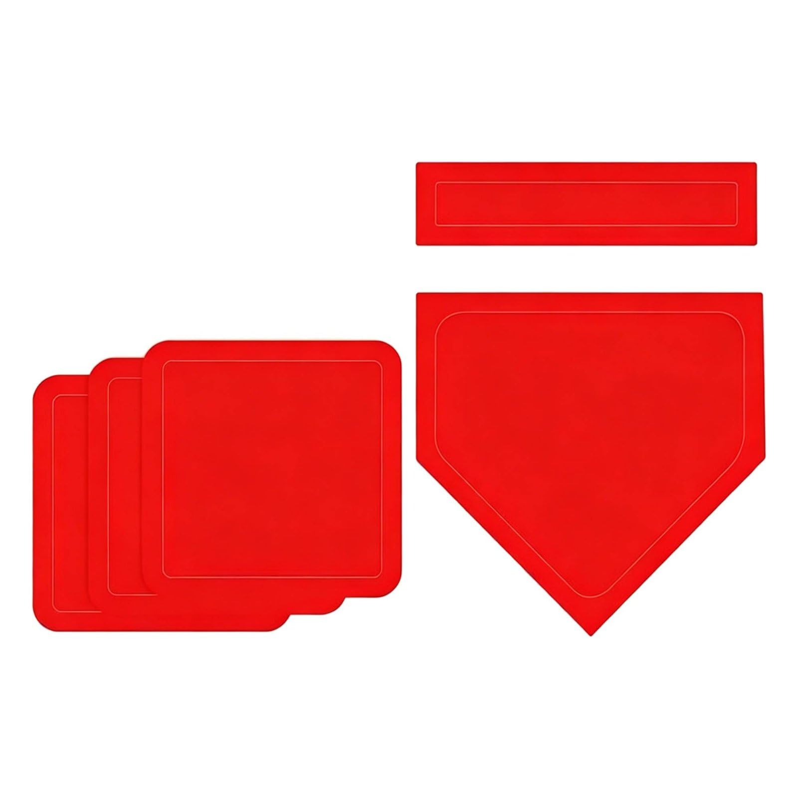 Qianly 5 Pezzi Set Casa Base Impermeabile Set di Baseball Portatile Attrezzatura Sportiva per Allenatori, Principianti, Allenamento, Giardino