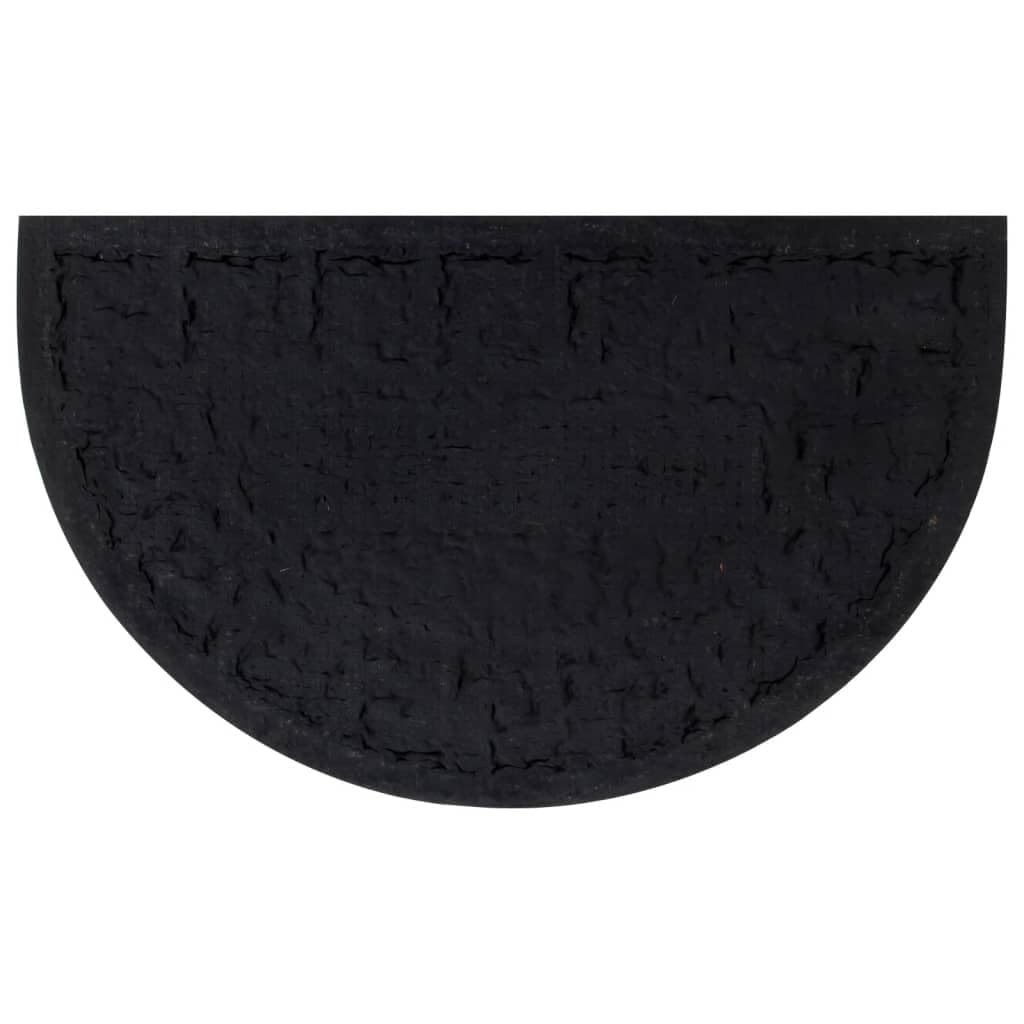 Felpudo semicircular 45 x 75 cm de goma y fibra de coco antideslizante para entrada, pasillo, terraza y jardín, resistente, impermeable, fácil de limpiar
