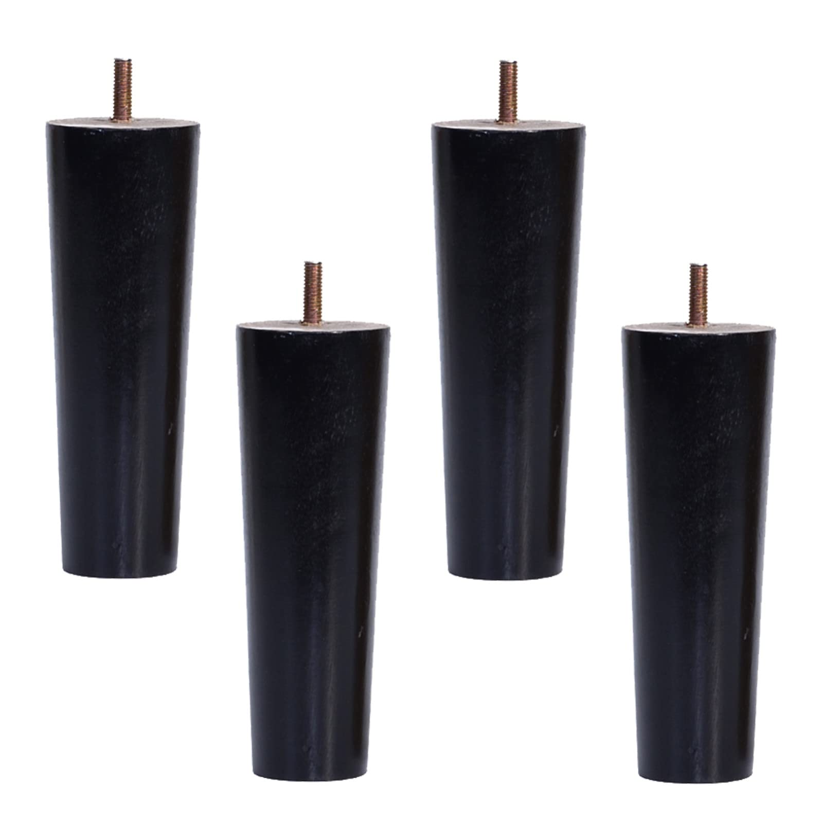 Sgxxkj123 Vertical 4 Pcs Solid Tapered Wood M10 Sofa Legs Replacement Furniture Feet With Pre Drilled 10Mm Bolt And Anti Slip Mats, For Tv Stand Chair Dresser Couch Table Bed(Color:,Size:8cm/3.15In)