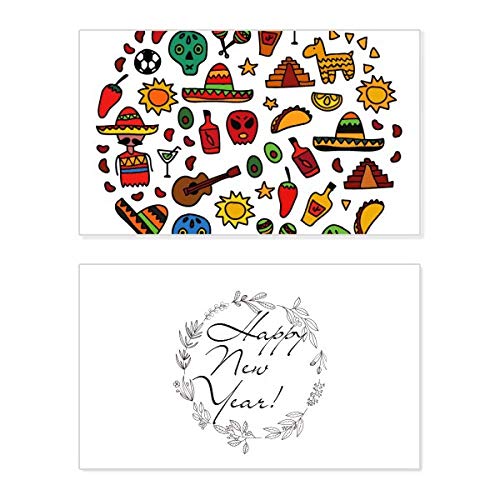 Tarjeta de felicitación conmemorativa de Año Nuevo con diseño original de calavera de pimienta