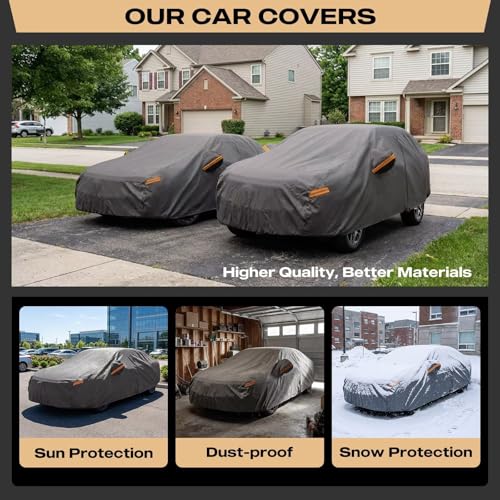 Kayme Heavy Duty SUV Car Cover Custom Fit for Land Rover Defender 110 2019-2026, Waterproof All Weather Outdoor Full Protection, UV Sun Rain Resistant with Zipper Door & Windproof Straps. - Image 5