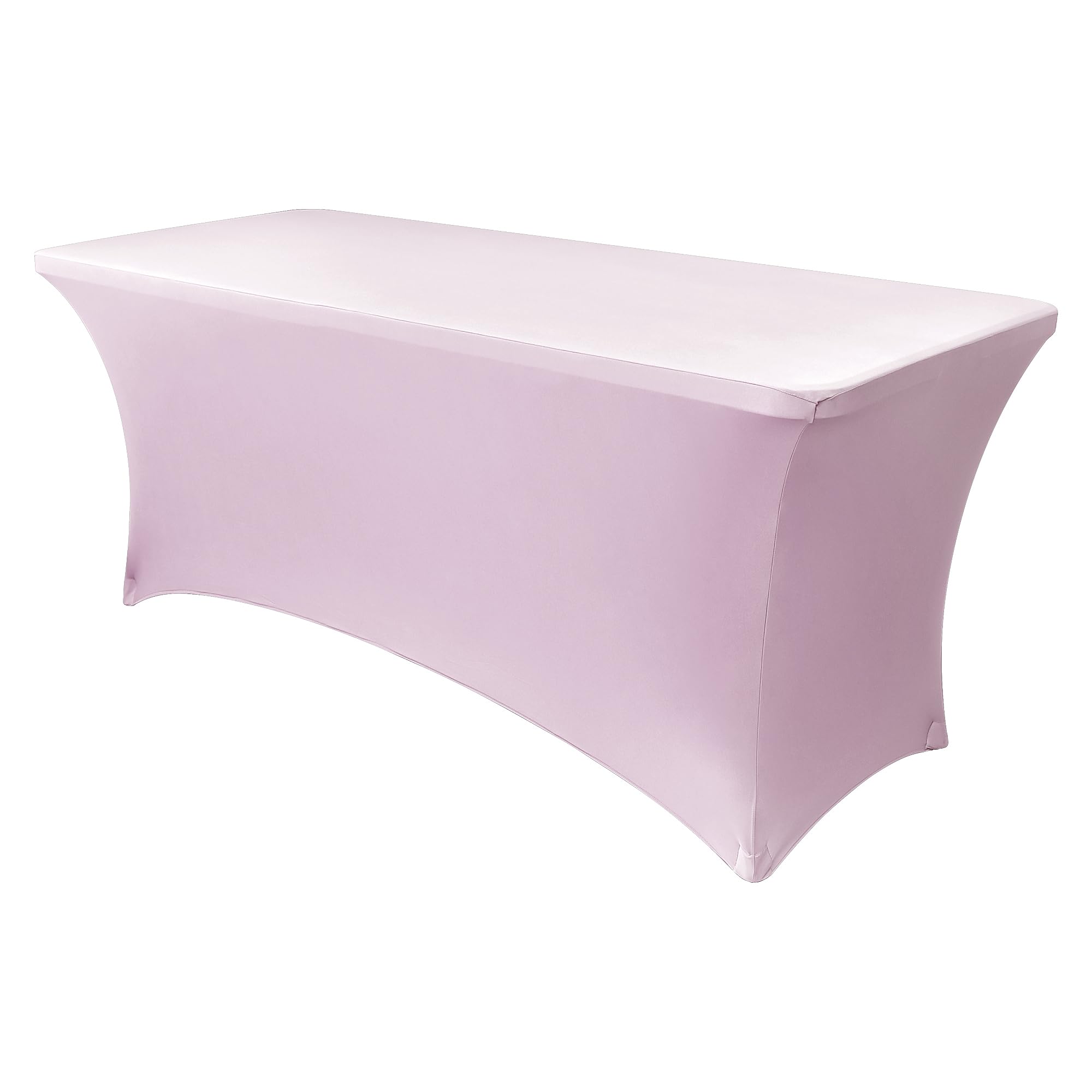 Obstal Spandex Table Cover 8ft Fitted Tablecloth Rectangular, Light Pink