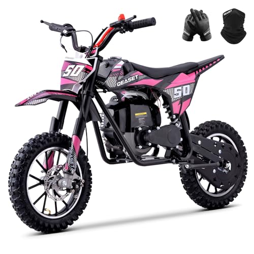 MOSTA Kids Dirt Bike 4-Stroke Gas Power Mini Dirt Bike with Shock Absorption and Disc Brake Off-Road Tires Motorcycle EPA Approved 2026 Upgraded (Pink)