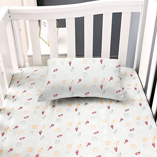 Image of JISEN 3 Piece Crib Bedding Set Crib Quilt Crib Sheet Pillowcase - Soft Microfiber Printed Nursery Set for Baby Boys or Girls Zoo Party