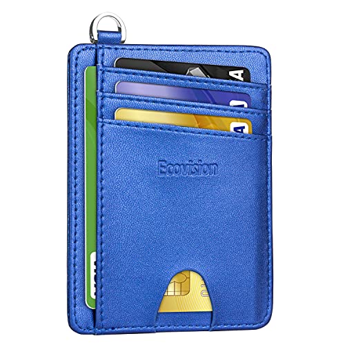 Image of Slim Minimalist Front Pocket Wallet, RFID Blocking Credit Card Holder Wallet with Detachable D-Shackle for Men Women