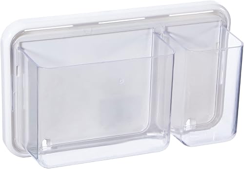 Yeeco - Organizador magnético, transparente de 3.3 x 10 x 6.1 pulgadas, 4 compartimentos de plástico magnético y adhesivo, caja organizadora