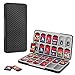 MoKo Funda para Almacenamiento de Switch Juegos Compatible con Nintendo Switch OLED/Switch/Switch Lite, Organizador de 24 Tarjetas de Juego Impermeable Estuche, Negro