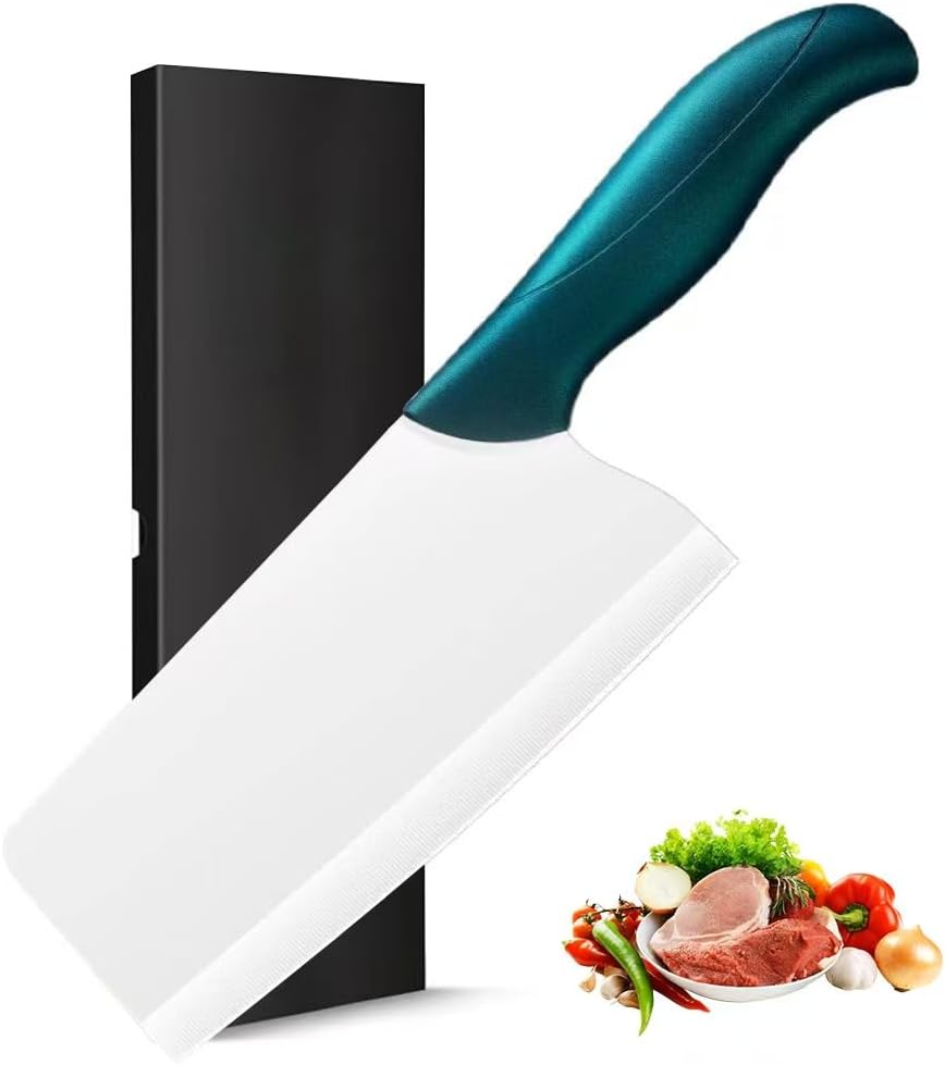 DESIAR Premium 7-Inch Ceramic Chef Knife with Protective Sheath Cover – Ultra Sharp Kitchen Knife for Precision Slicing, Dicing, Chopping – Ergonomic Handle, Dishwasher Safe (Blue)