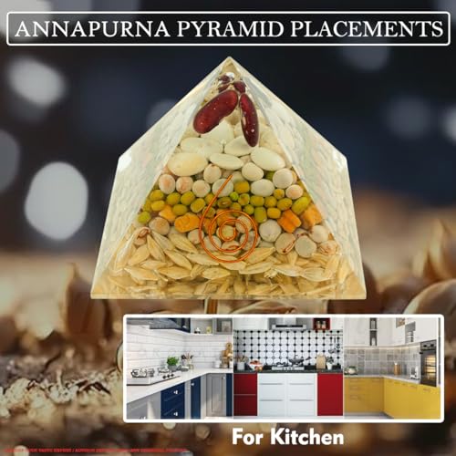 Image of Annapurna Crystal Pyramid | 3 Inch | Feng Shui & Vastu Correction | Crystal Pyramid for Wealth, Meditation, Health, Good Luck | Home & Office Decor | Gift