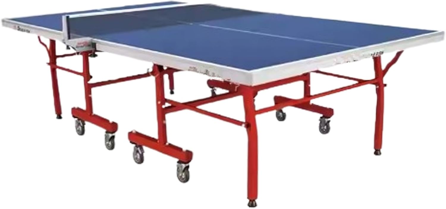 Table Tennis Table, Indoor Outdoor Ping Pong Table with Playing Surface, Stable Frame, Foldable with Wheels for Clubs, Schools & Recreation